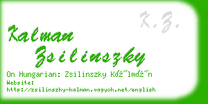 kalman zsilinszky business card